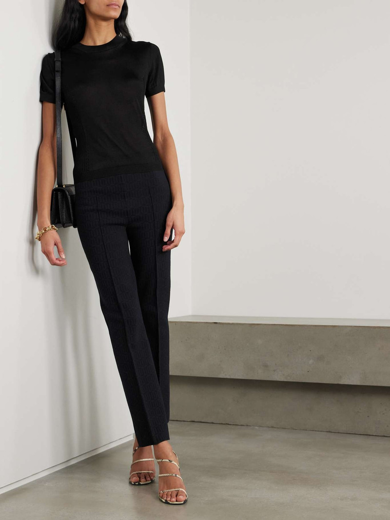 HIGH SPORT Eden pointelle-knitted T-shirt Black outlook