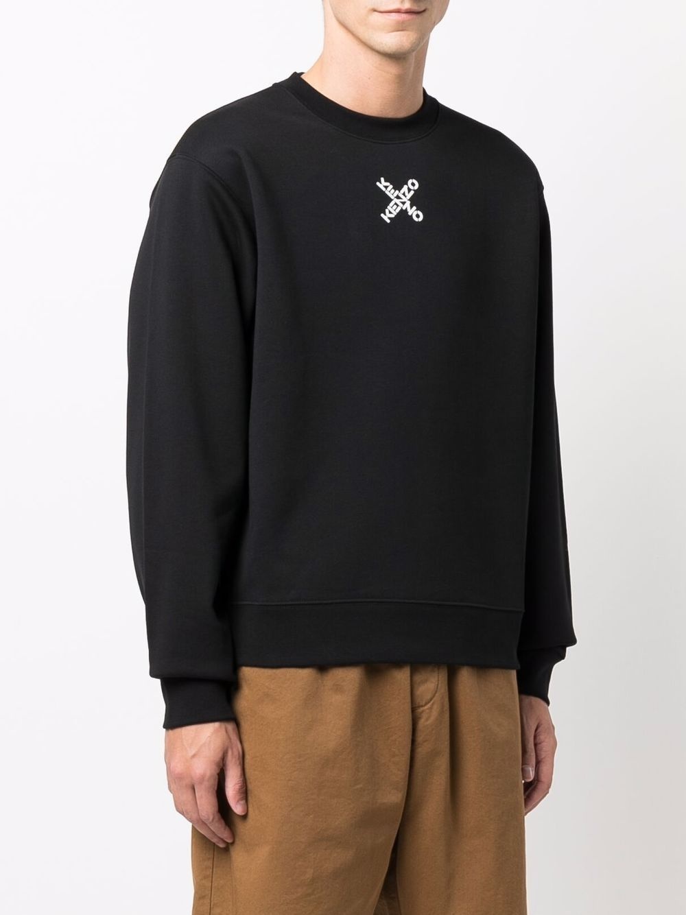 logo-print crew neck sweatshirt - 3