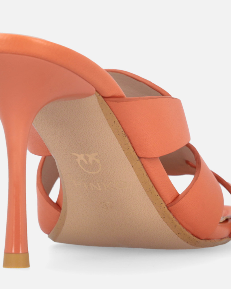 NAPPA LEATHER SANDALS WITH HEEL AND BIRD DETAIL 7