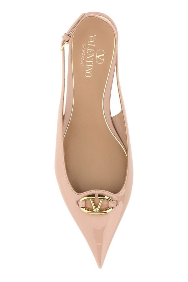 Powder pink leather VLogo The Bold Edition ballerinas - 4