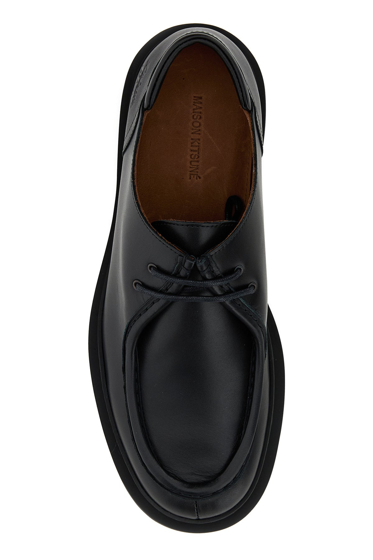 Black leather lace-up shoes - 4