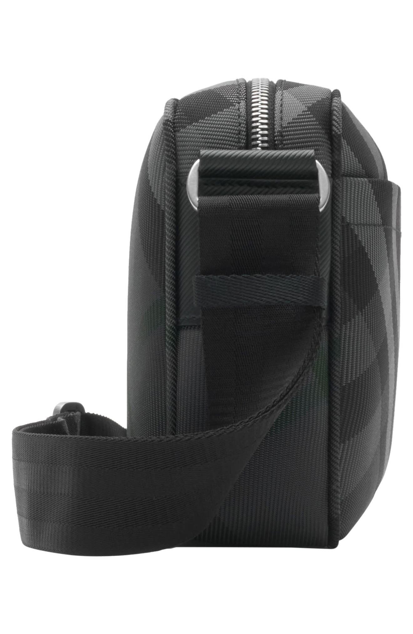 burberry Grid Check Woven Crossbody Bag in Charcoal at Nordstrom - 4