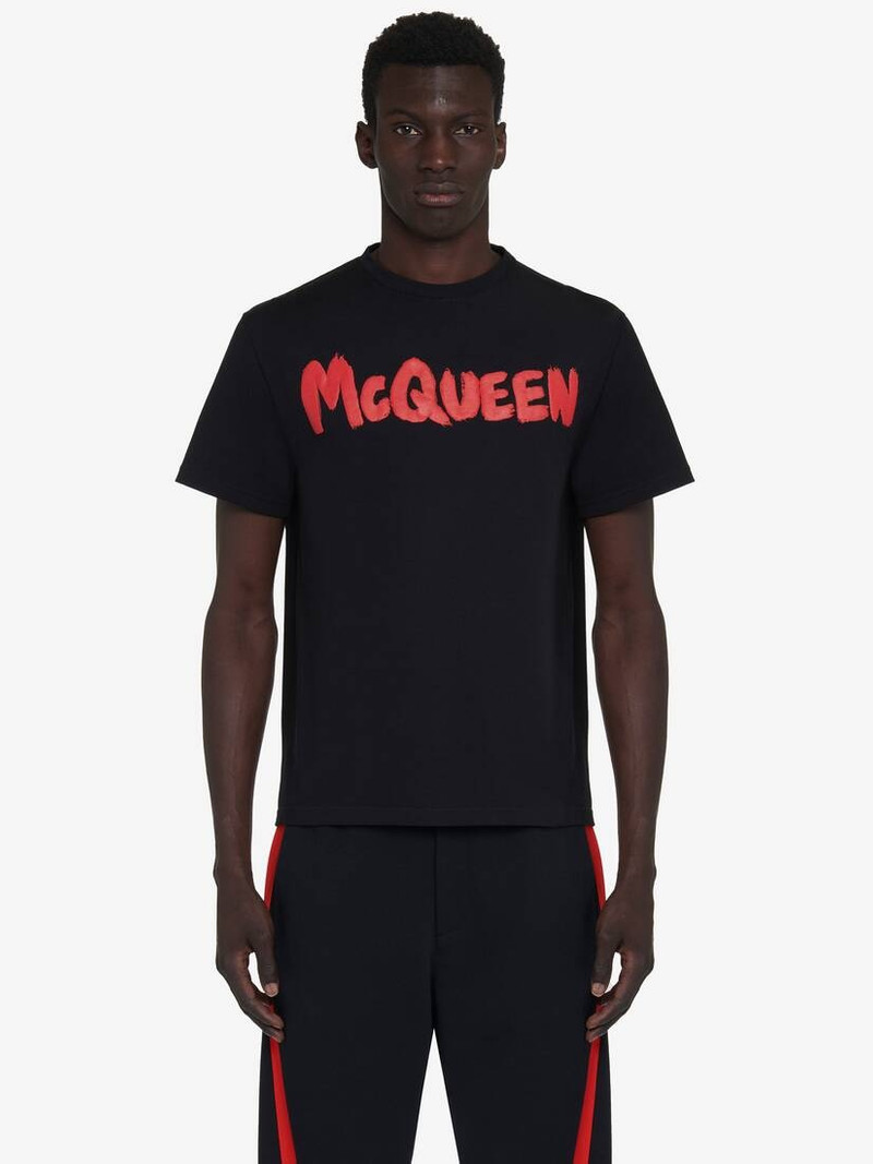 Men's McQueen Graffiti T-shirt in Black/red 1