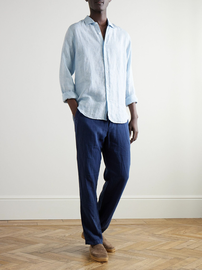 ORLEBAR BROWN Giles Linen Shirt Blue outlook