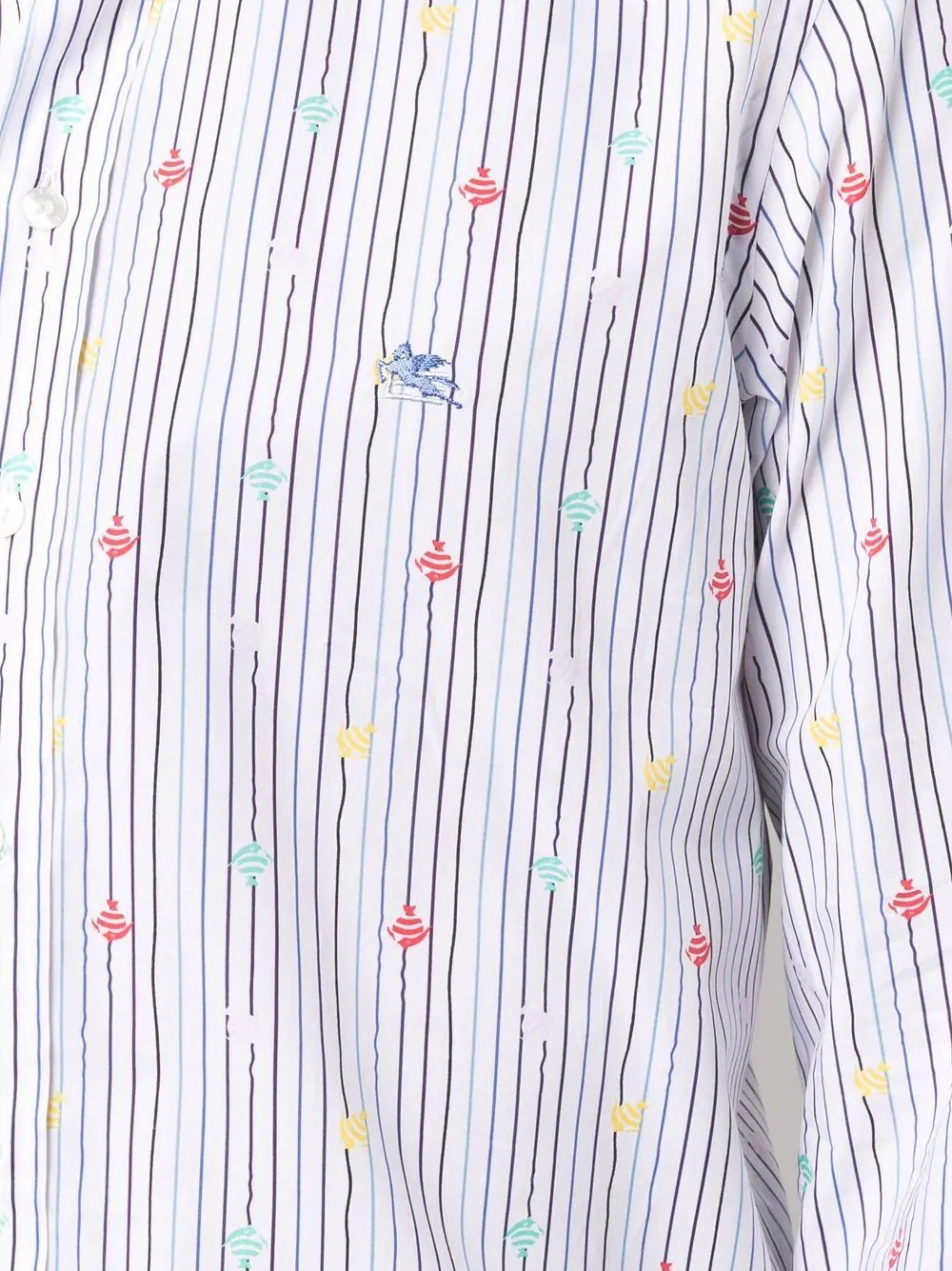 fish-motif button-down shirt - 5