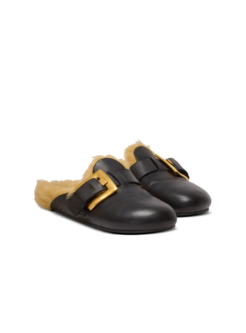Faux fur-lined mules 2