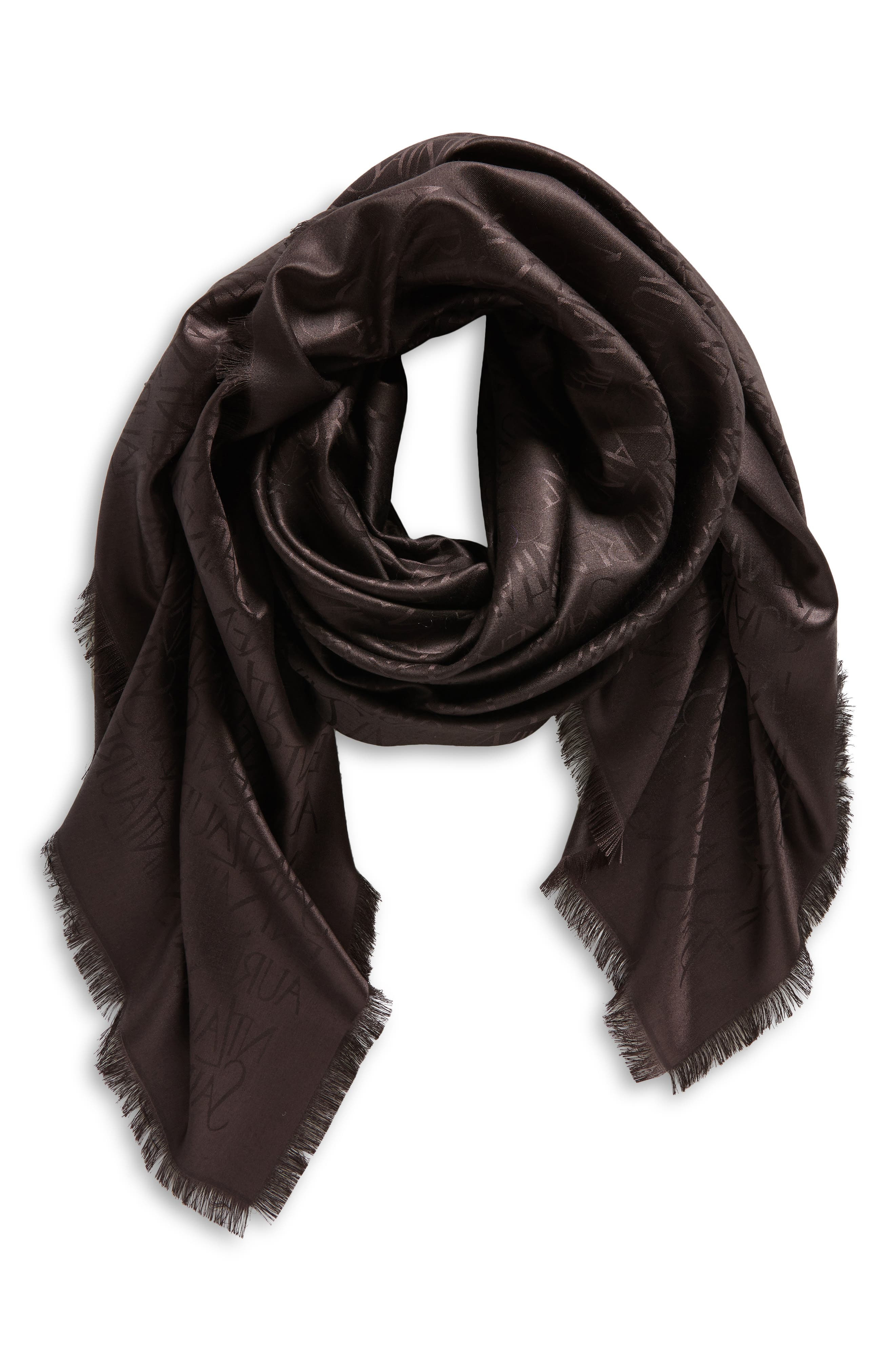 Grand Allover Logo Silk & Wool Scarf - 2