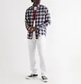 Button-Down Collar Checked Cotton-Flannel Shirt - 7