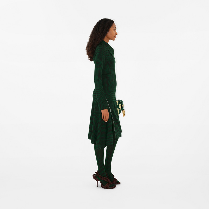 Warped Houndstooth Wool Blend Dress 3
