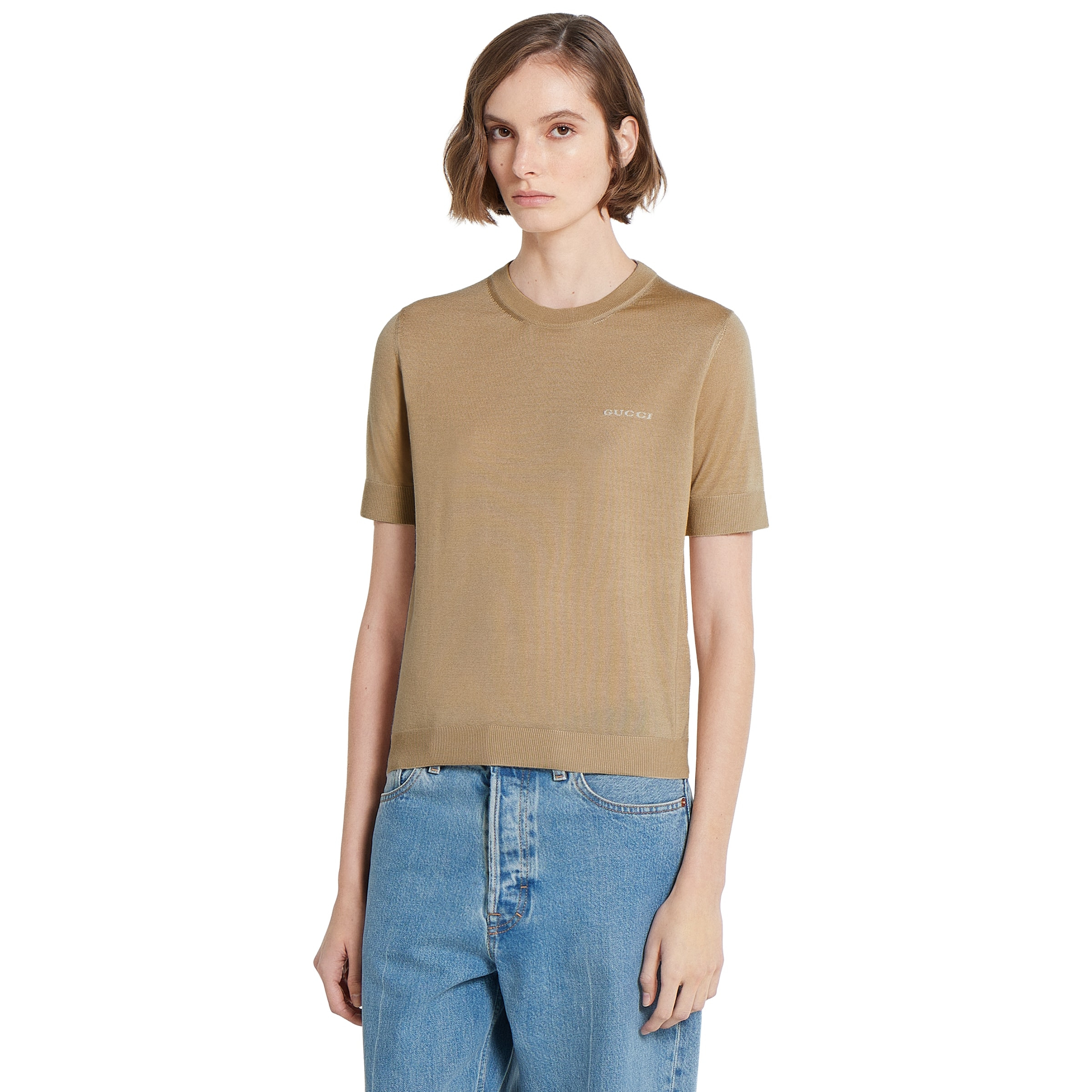 Cashmere and silk top with intarsia - 3