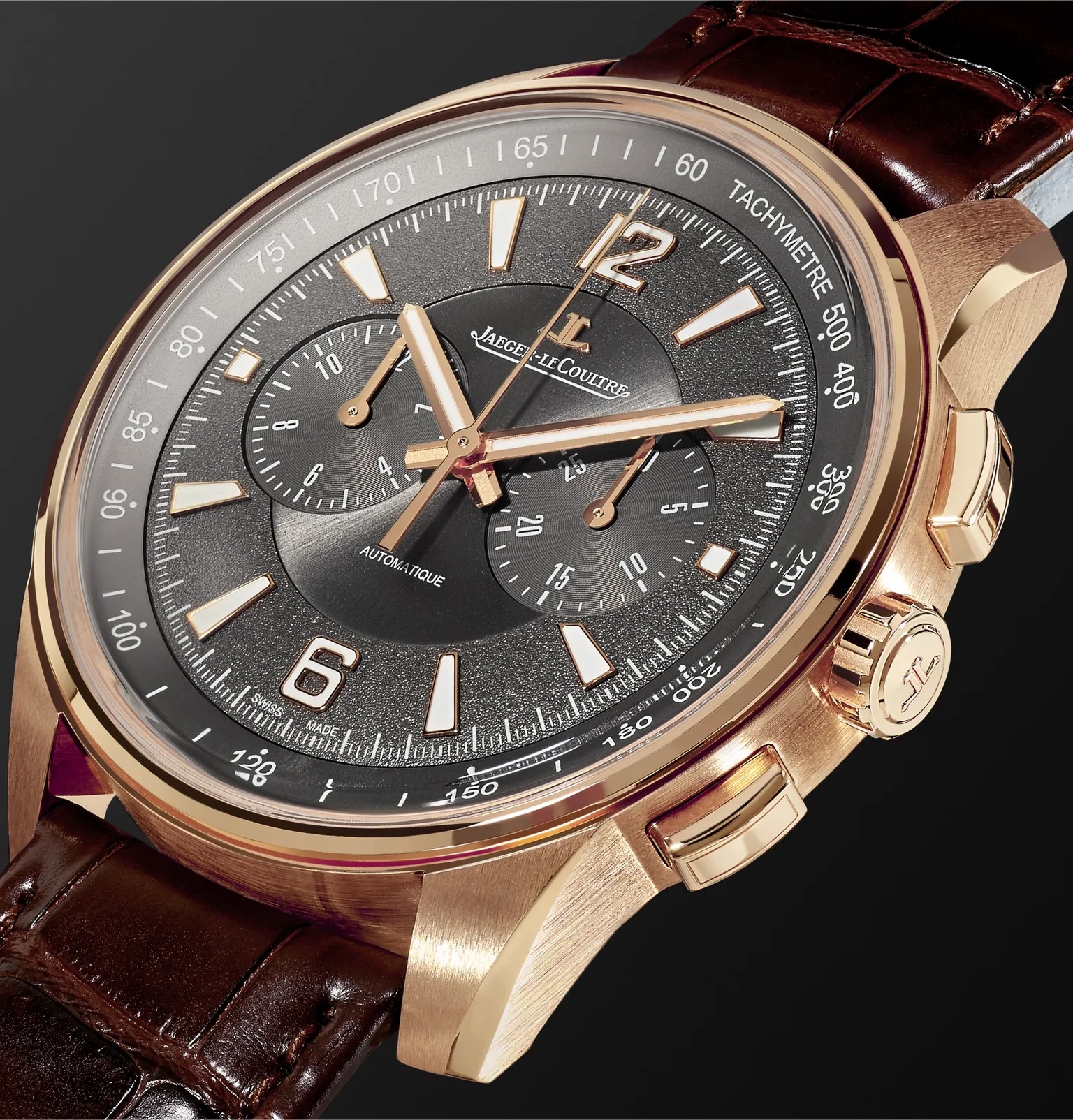 Polaris Automatic Chronograph 42mm Rose Gold and Alligator Watch, Ref. No. Q9022450 - 4