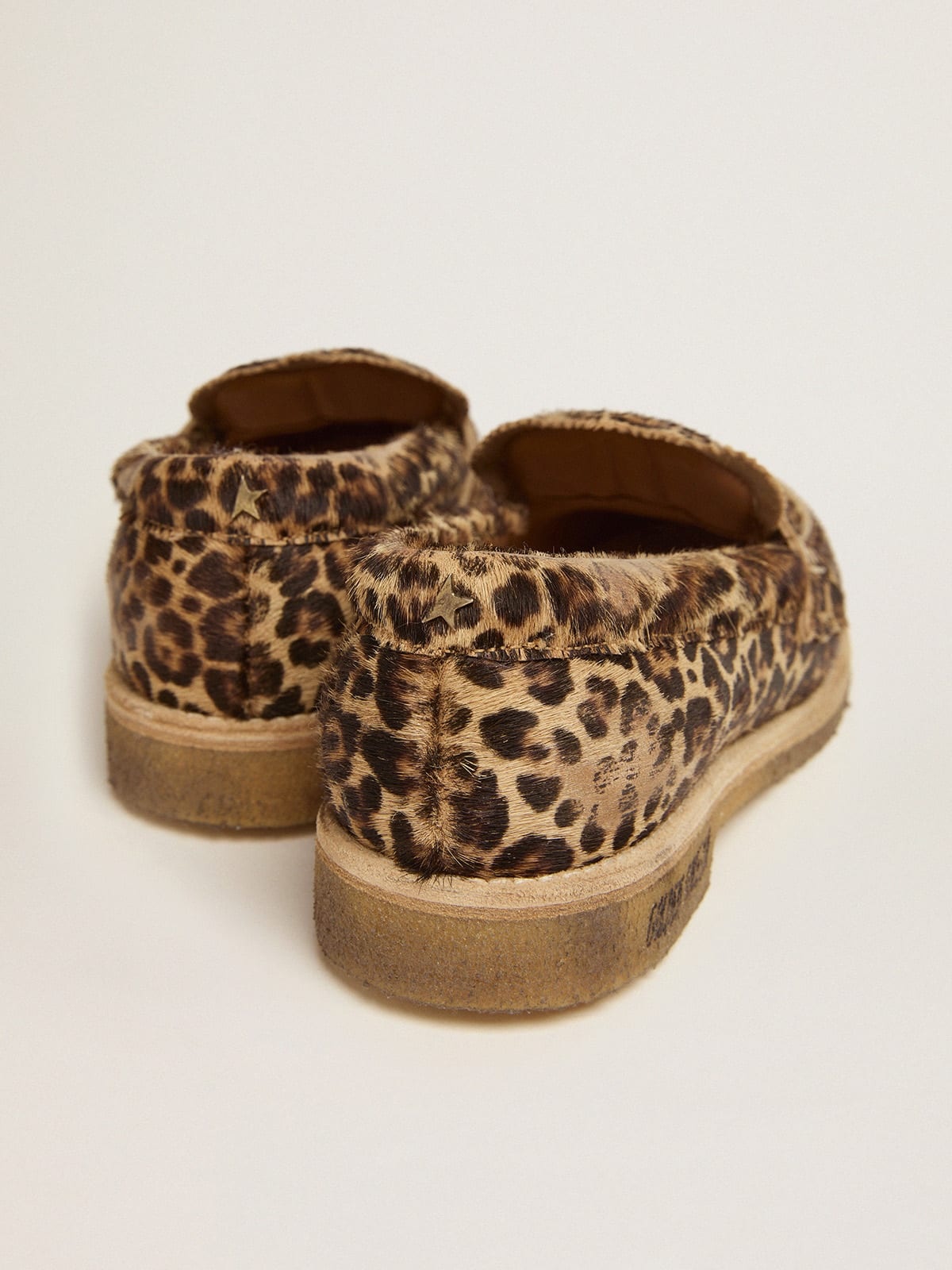 Women's loafers in leopard print pony skin - 5