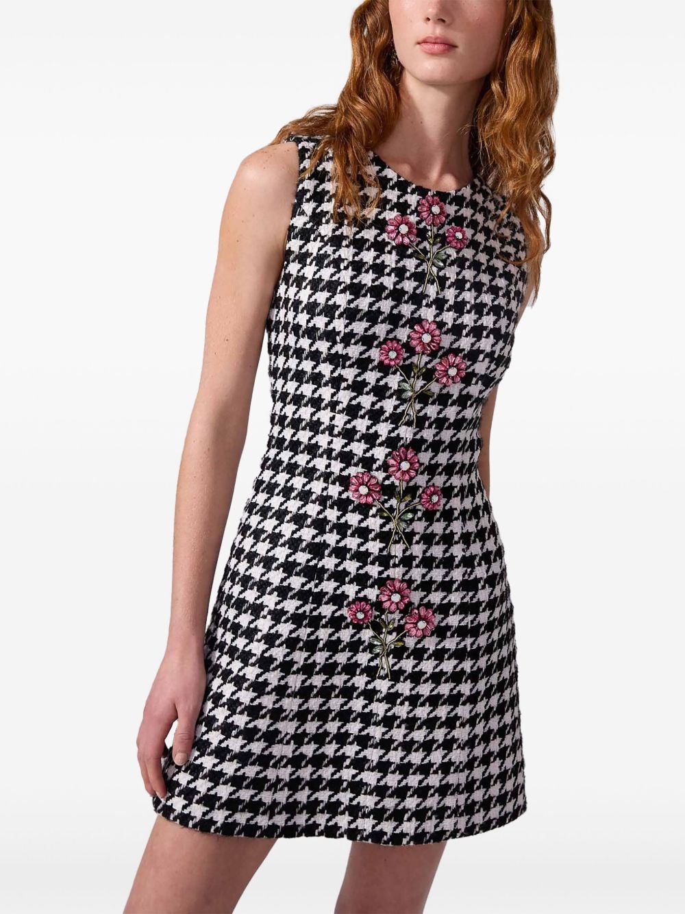 houndstooth-pattern mini dress - 4