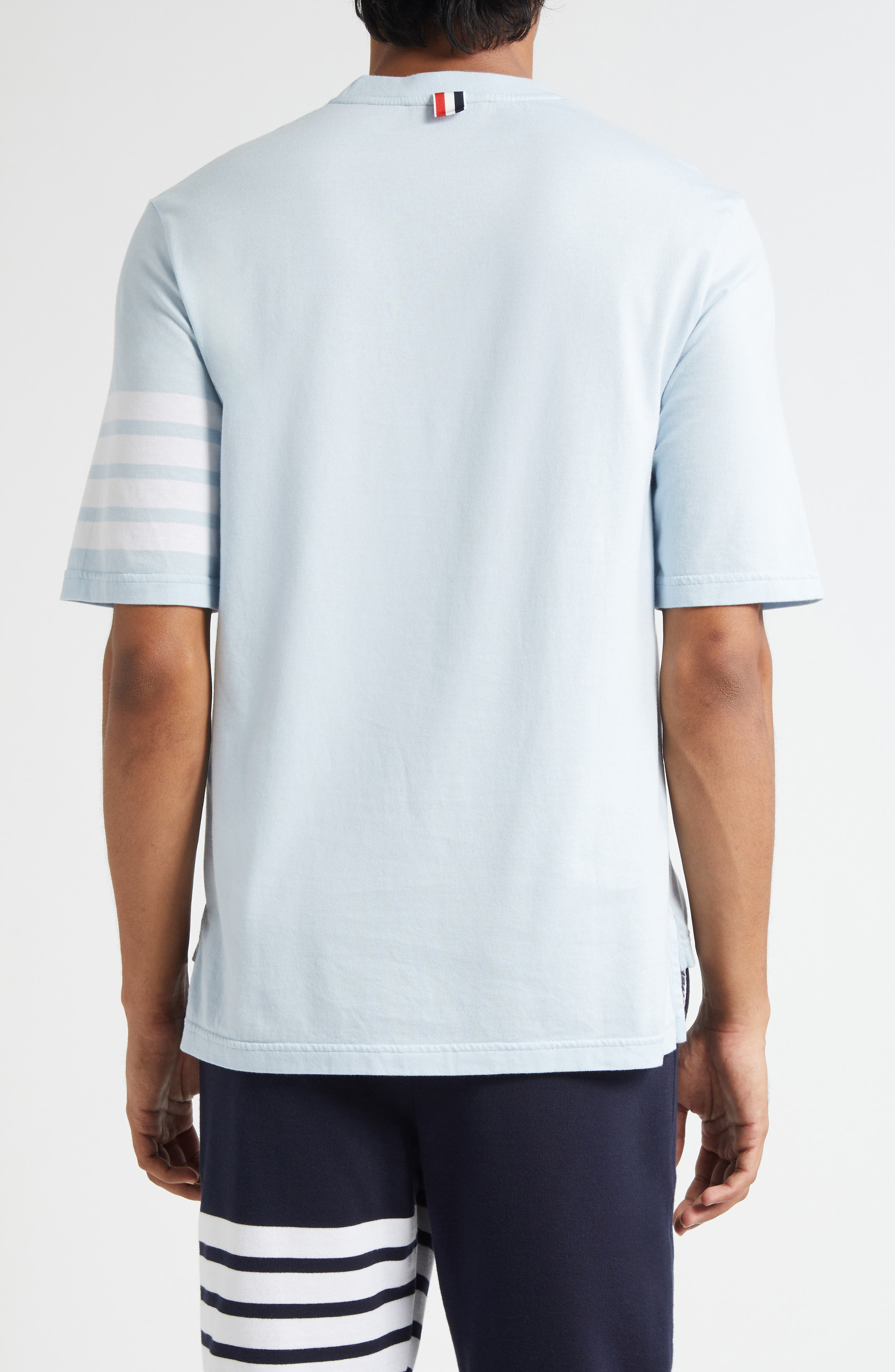 Thom Browne 4-Bar Cotton Jersey T-Shirt in Light Blue at Nordstrom - 2