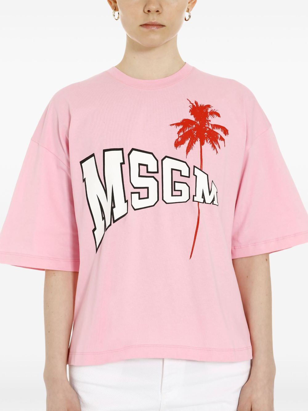 logo palm tree T-shirt - 4