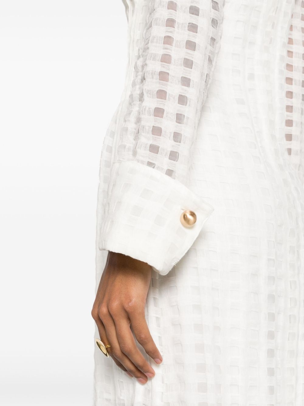 Pernille checked sheer maxi dress - 5