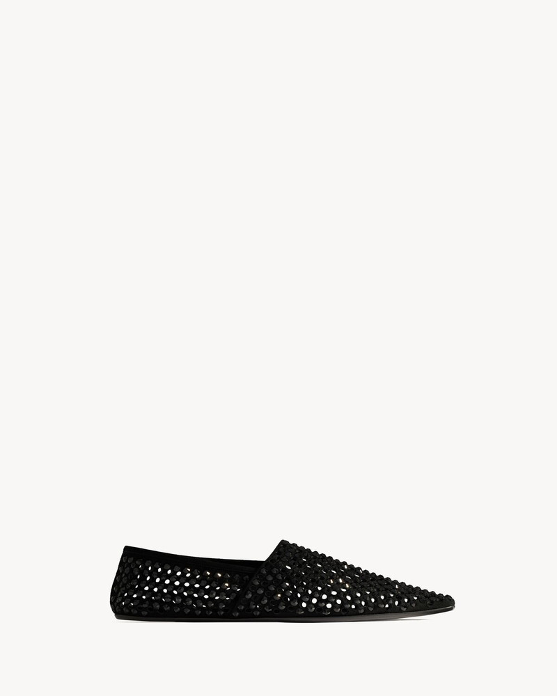 JACQUES SLIPPERS IN RHINESTONE LEATHER - 1