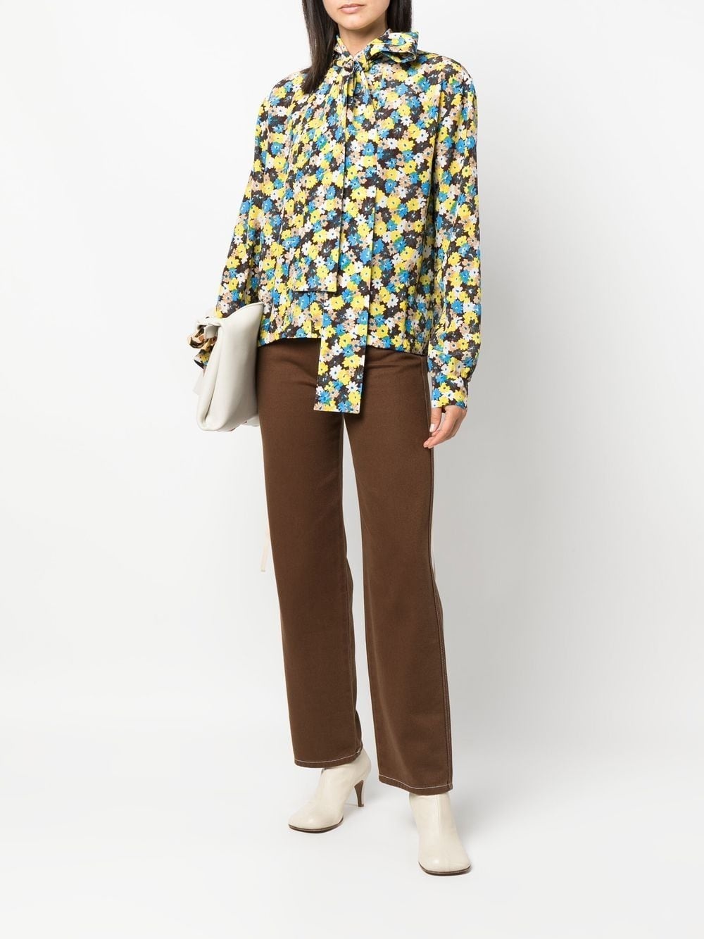 floral print silk shirt - 2