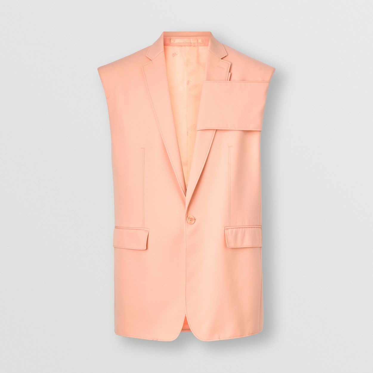 Panel Detail Sleeveless Wool Tailored Jacket - 1