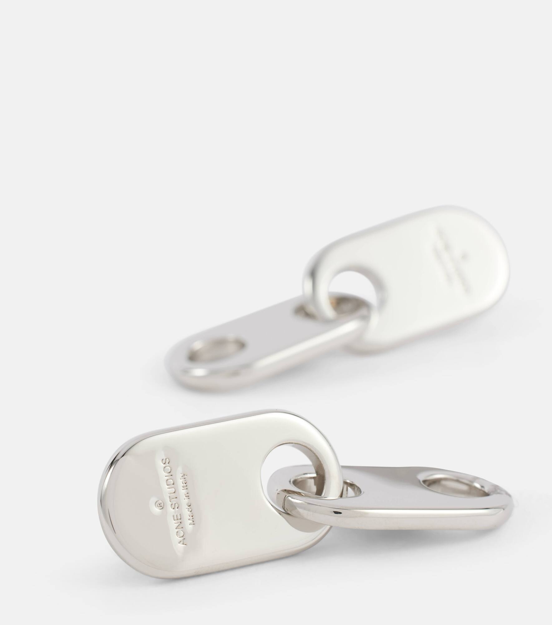 Chain Lock logo drop earrings - 4