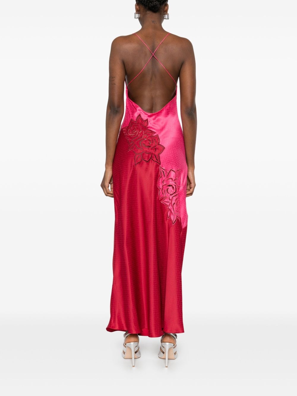 perforated-rose maxi dress - 4