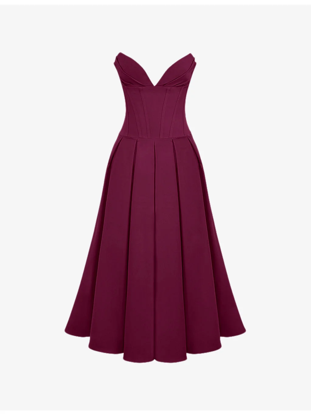 Lady plunge-neck stretch-cotton midi dress - 1