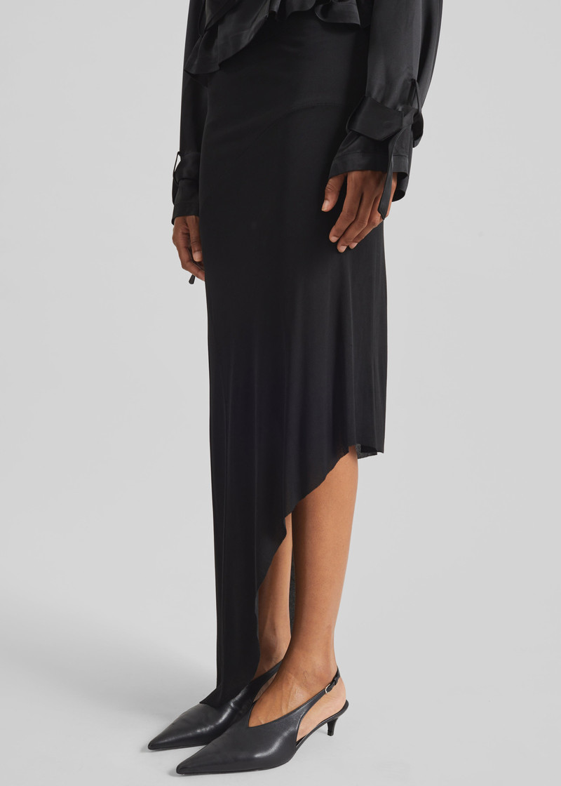 Kitty Sheer Asymmetric Skirt - Black 7