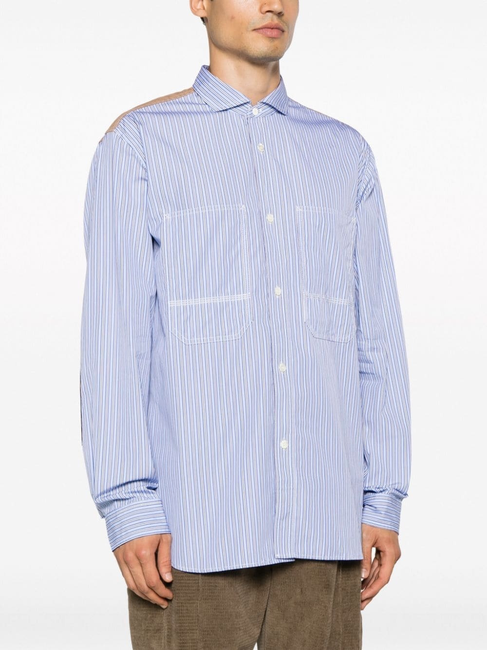 panelled cotton shirt - 3