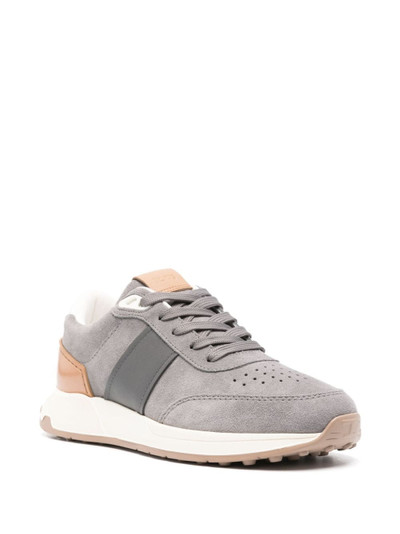 Tod's leather-trim suede sneakers outlook