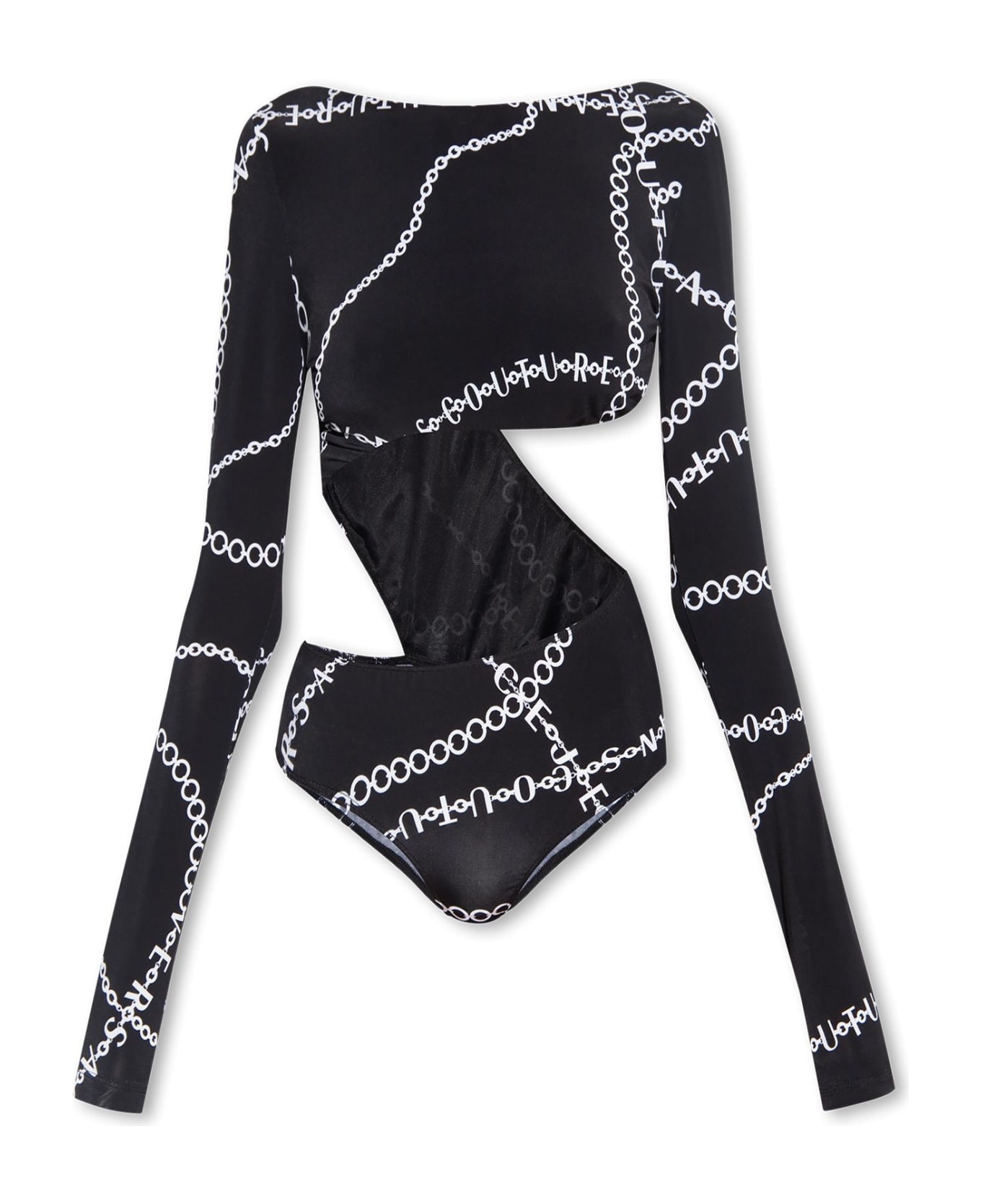 Necklace Print Long-sleeved Bodysuit - 1