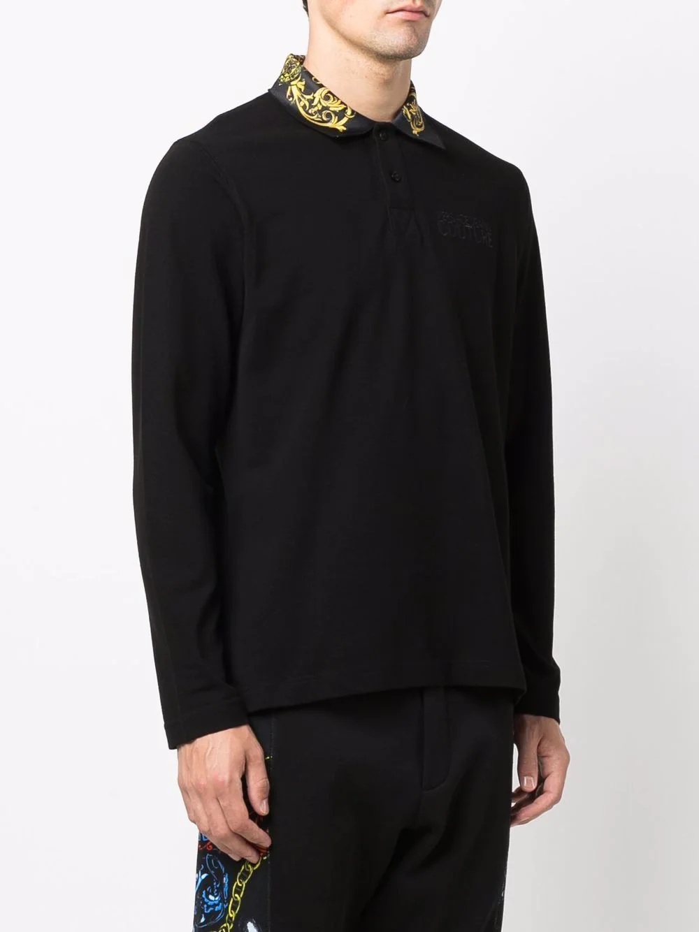 Barocco-collar polo shirt - 3