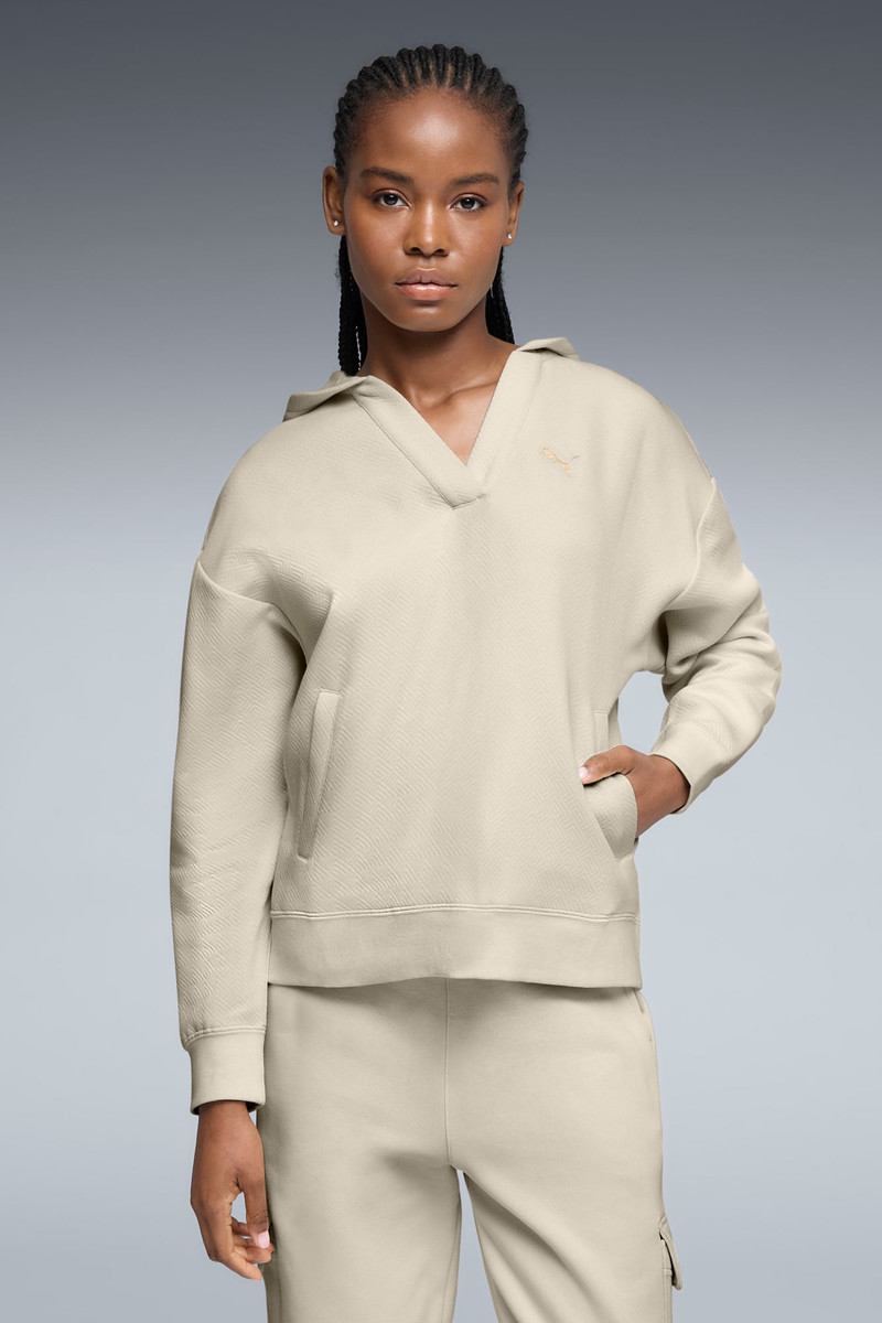 PUMA ESS Jacquard Hoodie Women outlook
