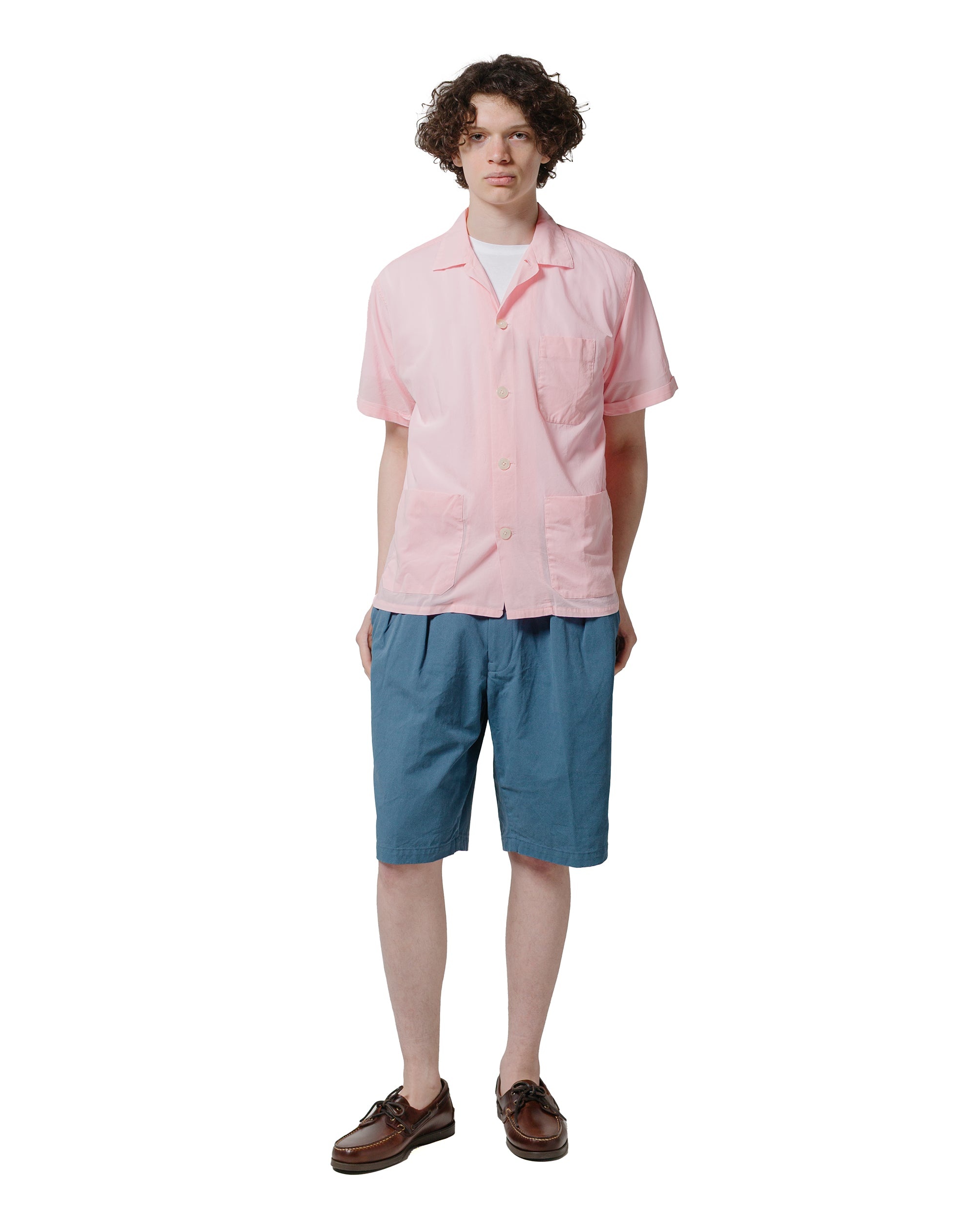 Beach Shirt 100/2 Organdy Garment Dyed Pink - 4