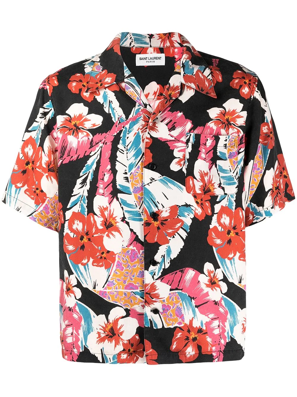 Hawaiian print short-sleeve shirt - 1