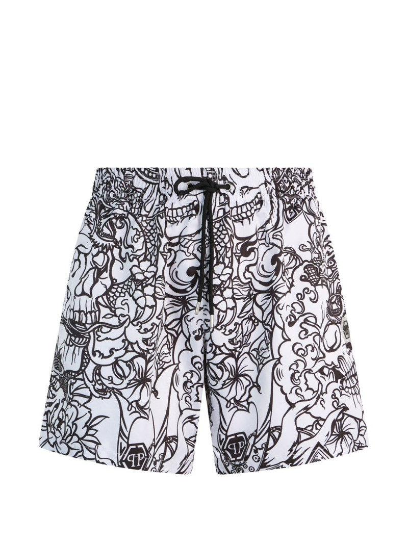 elastic-waist swim shorts 1