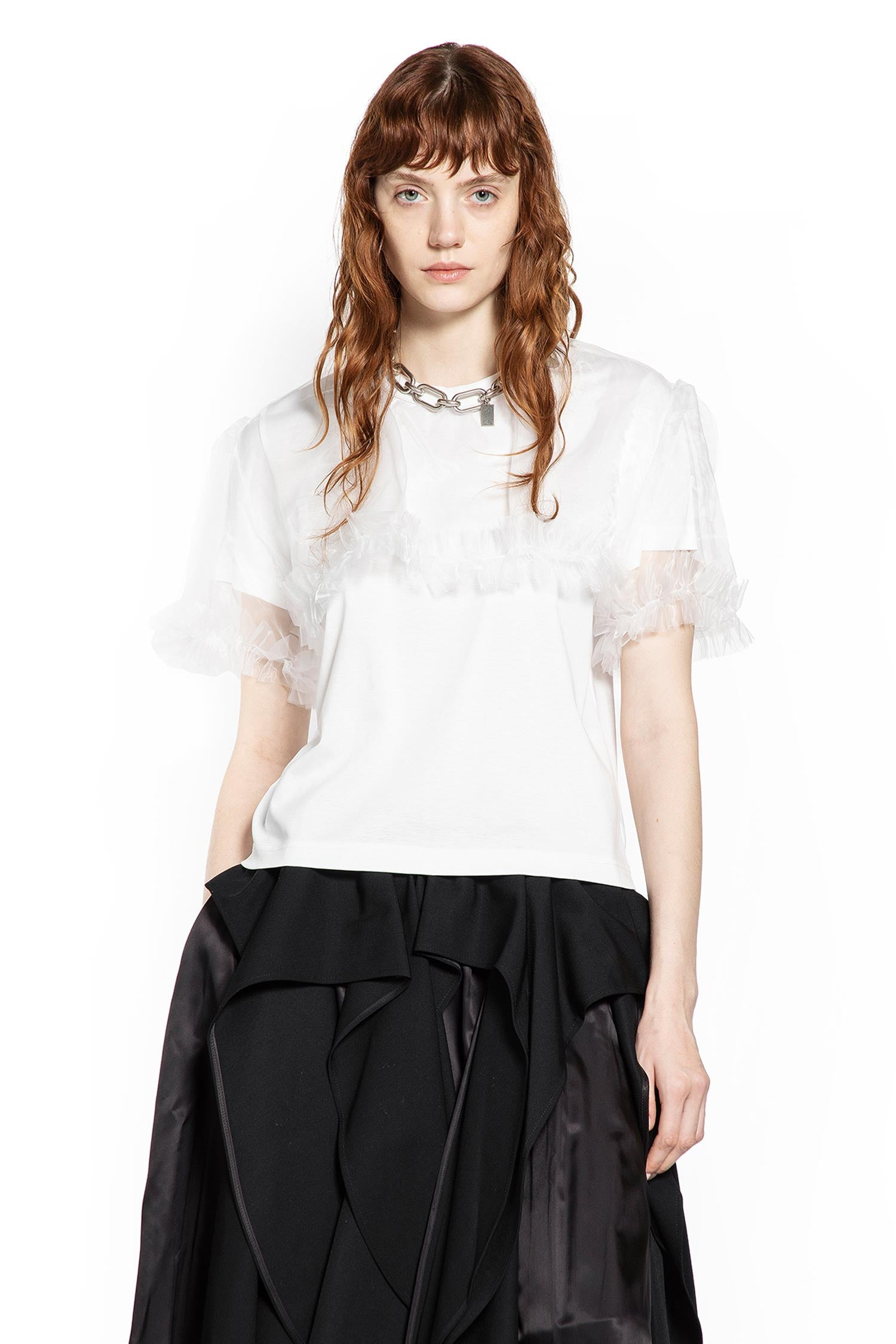 Cotton Jersey And Tulle T-shirt - 6
