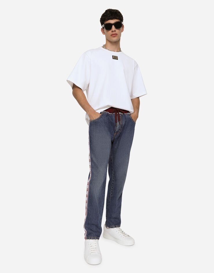 Loose jogger jeans with branded bands - 5