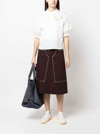 See by Chloé broderie-anglaise puff-sleeve shirt outlook