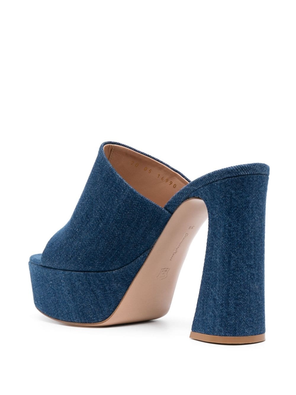 130mm platform denim mules - 3