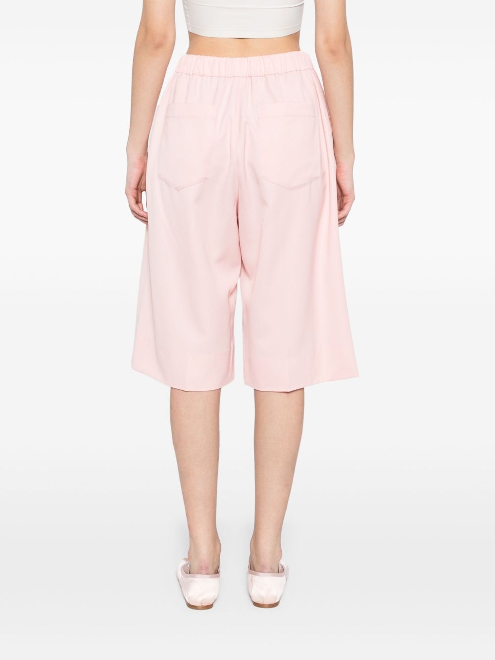 wide-leg elasticated long shorts - 4