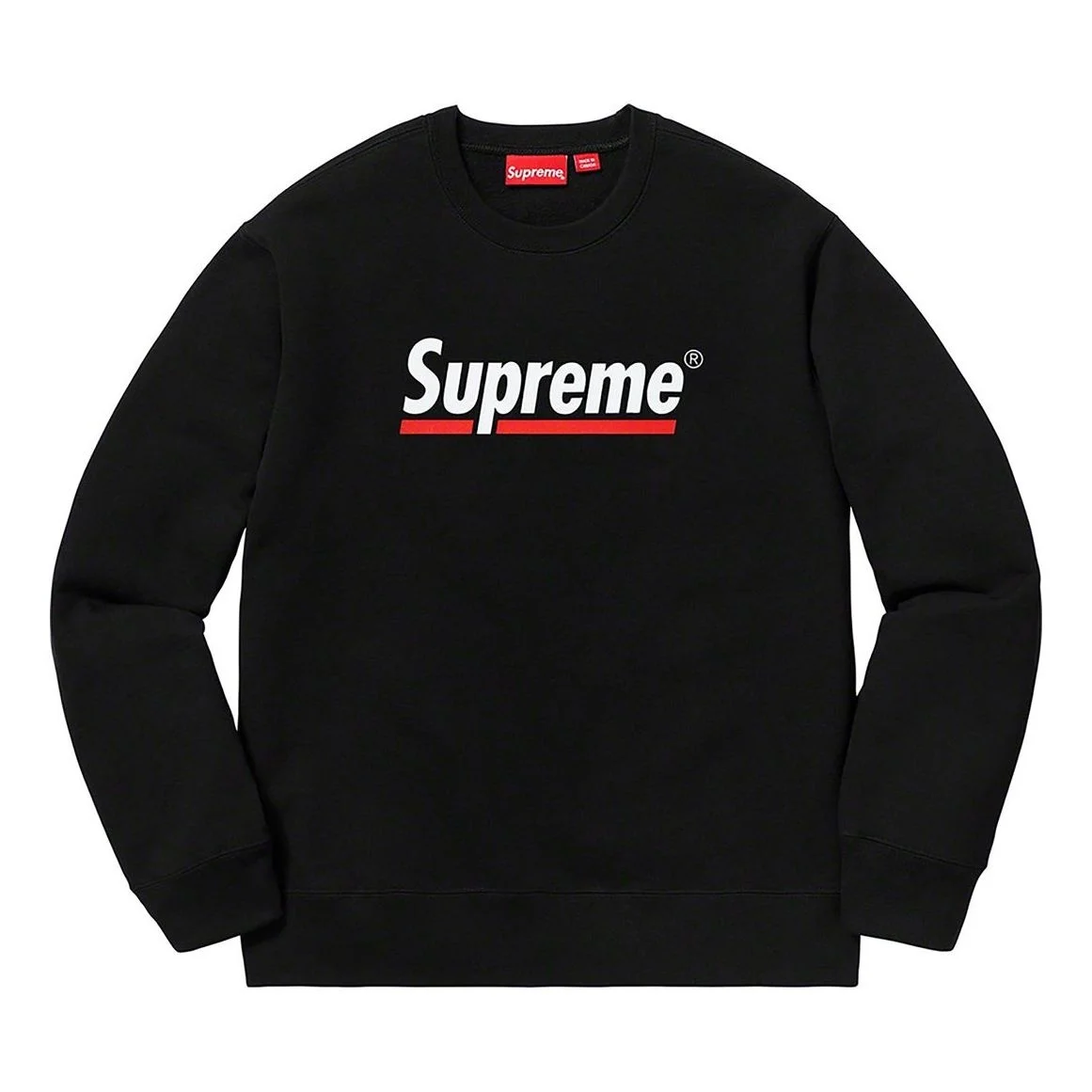 Supreme SS20 Week 2 Underline Crewneck logo Round Neck Pullover Unisex Black SUP-SS20-350 - 1