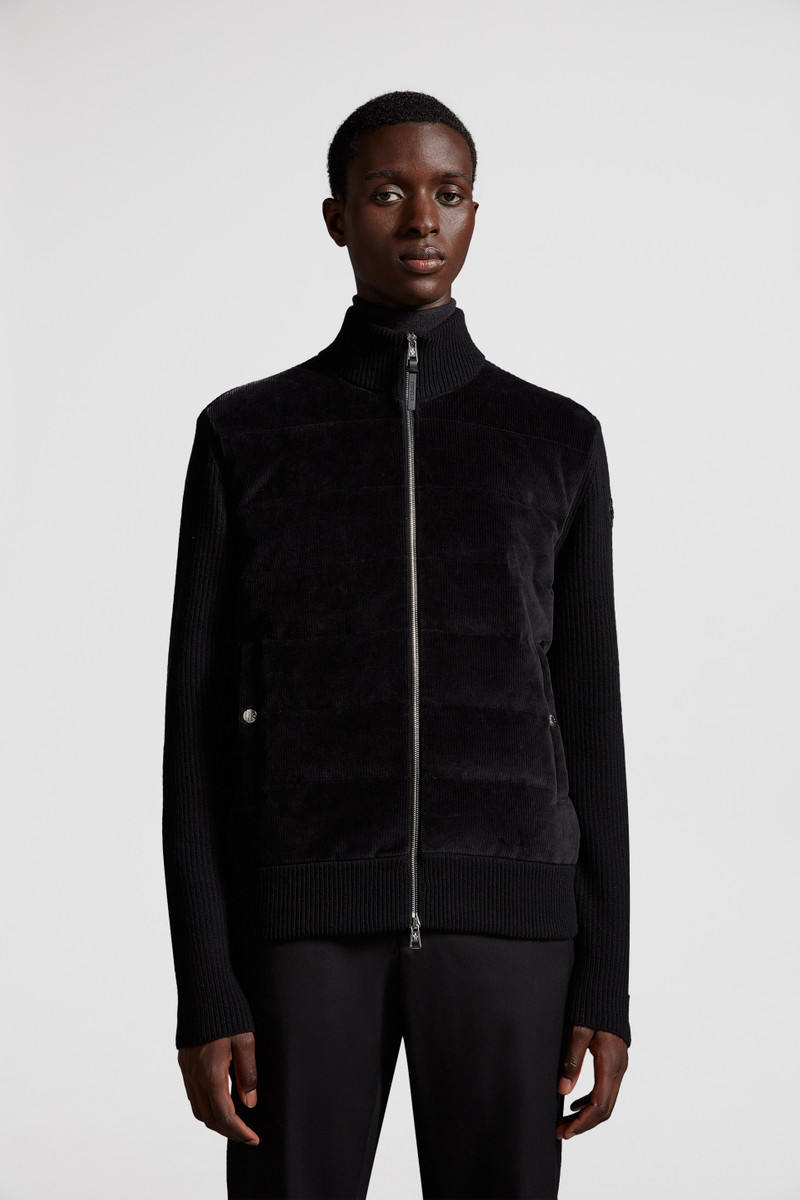 Padded Wool & Velvet Cardigan 3