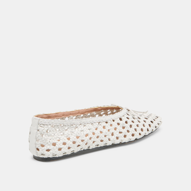 EDDA BALLET FLATS BONE WOVEN LEATHER 3