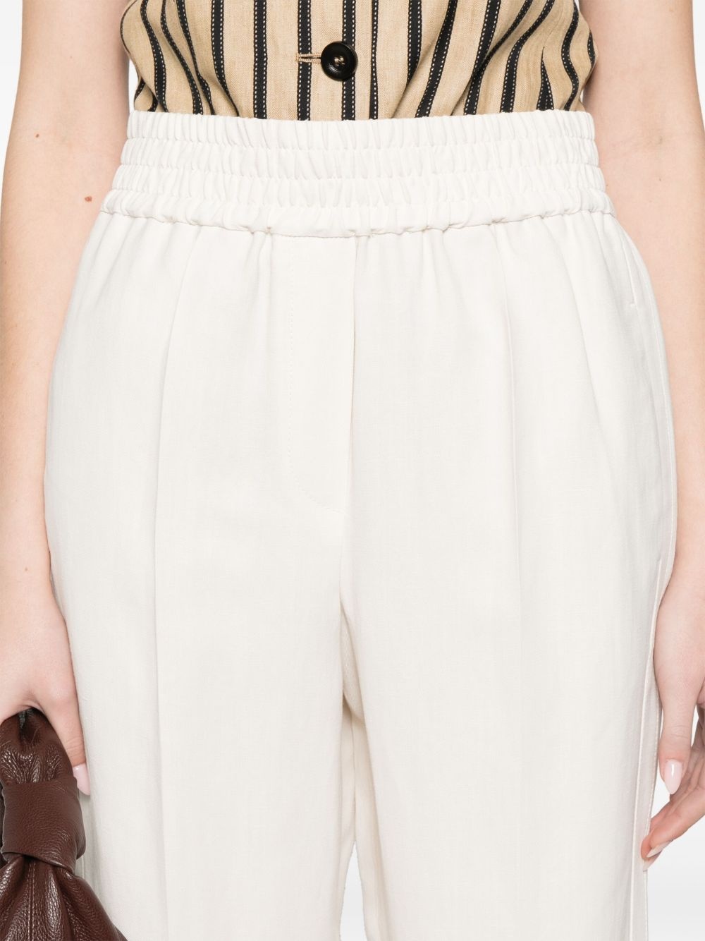 pressed-crease tapered trousers - 5