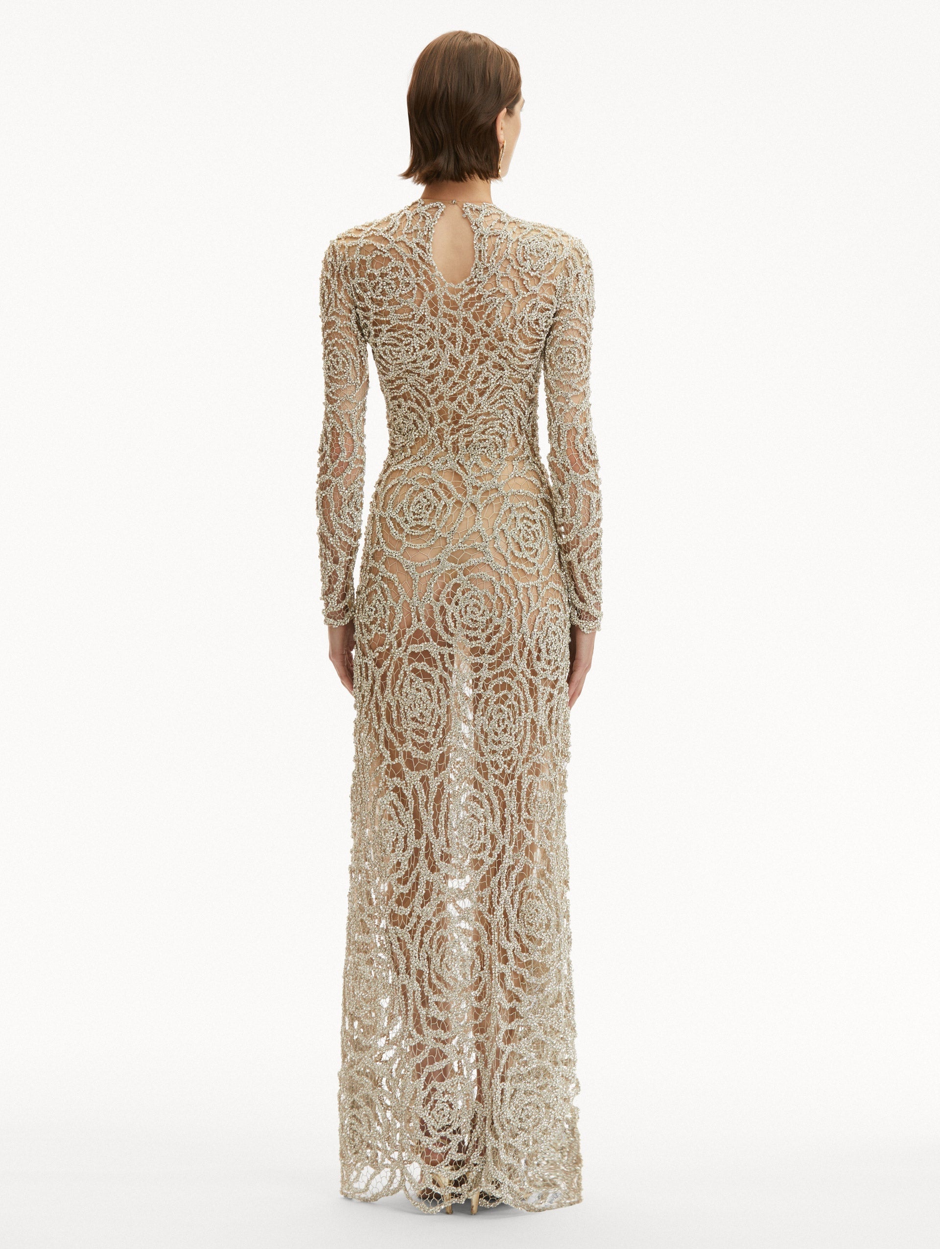 ENGLISH ROSE CRYSTAL EMBROIDERED GOWN - 3