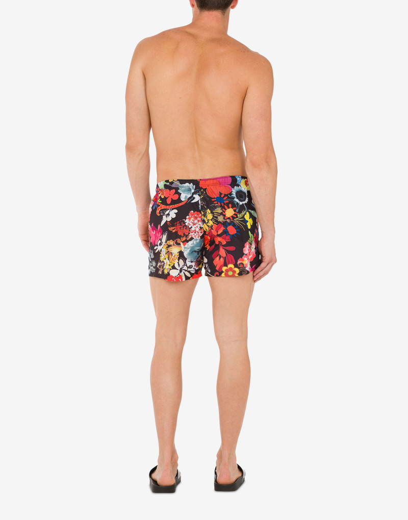 ALLOVER FLOWERS NYLON SWIM TRUNKS 3