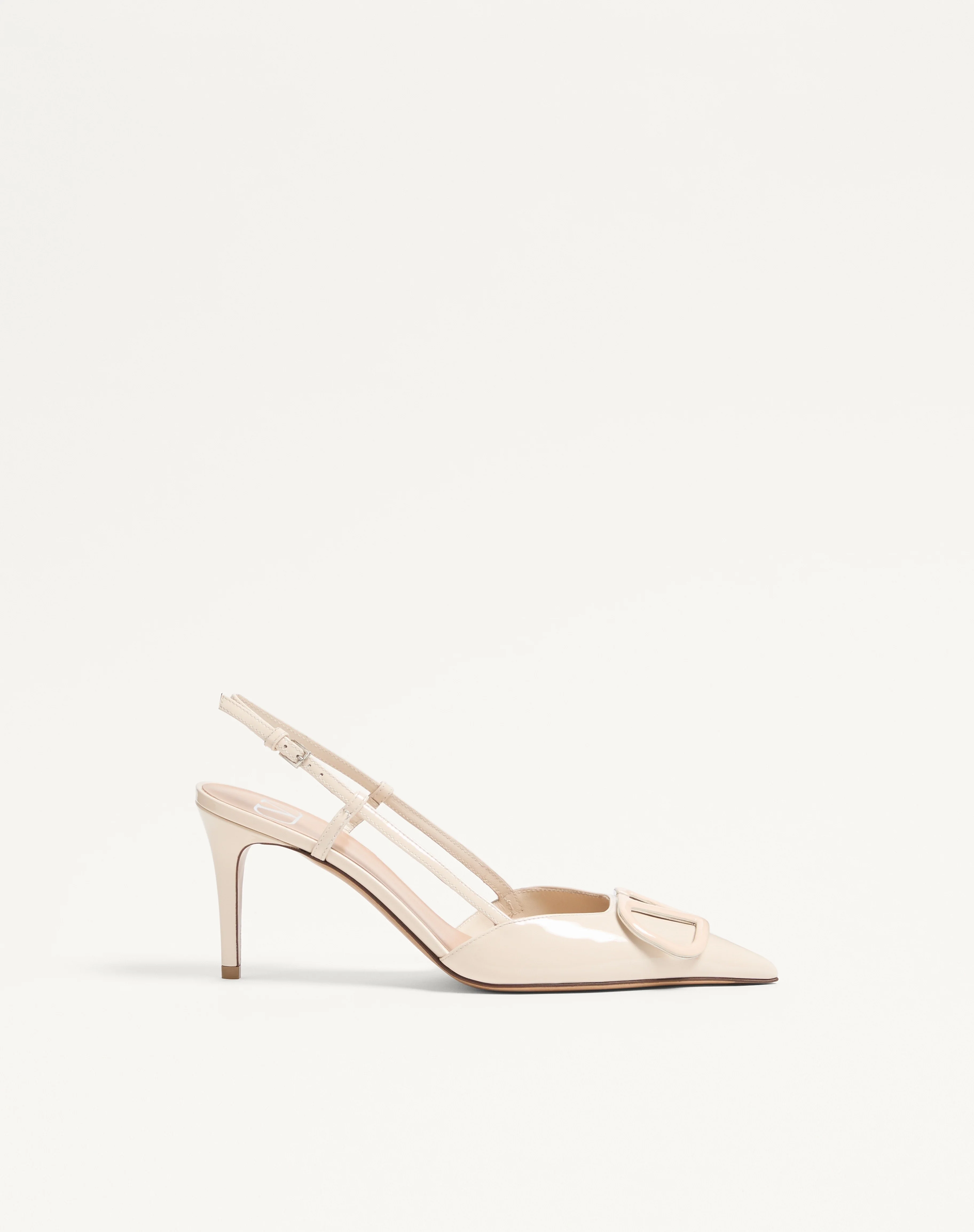 VLOGO SIGNATURE PATENT LEATHER SLINGBACK PUMP 80MM - 1