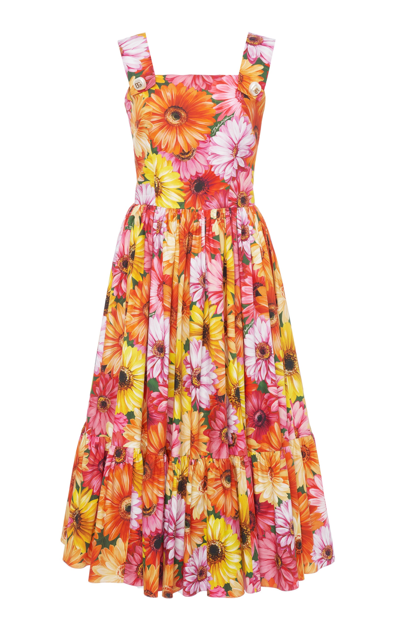 Floral Cotton Poplin Midi Dress floral - 1