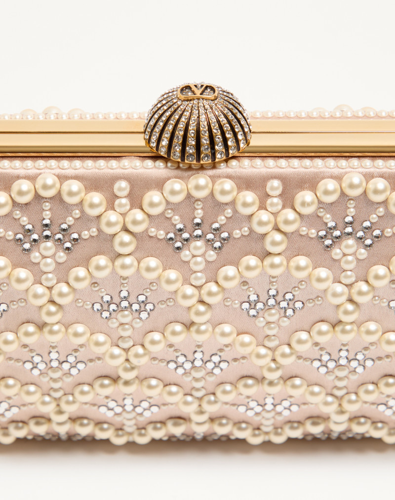 VALENTINO GARAVANI CARRY SECRETS SATIN MINAUDIERE WITH PEARLS AND RHINESTONES 8