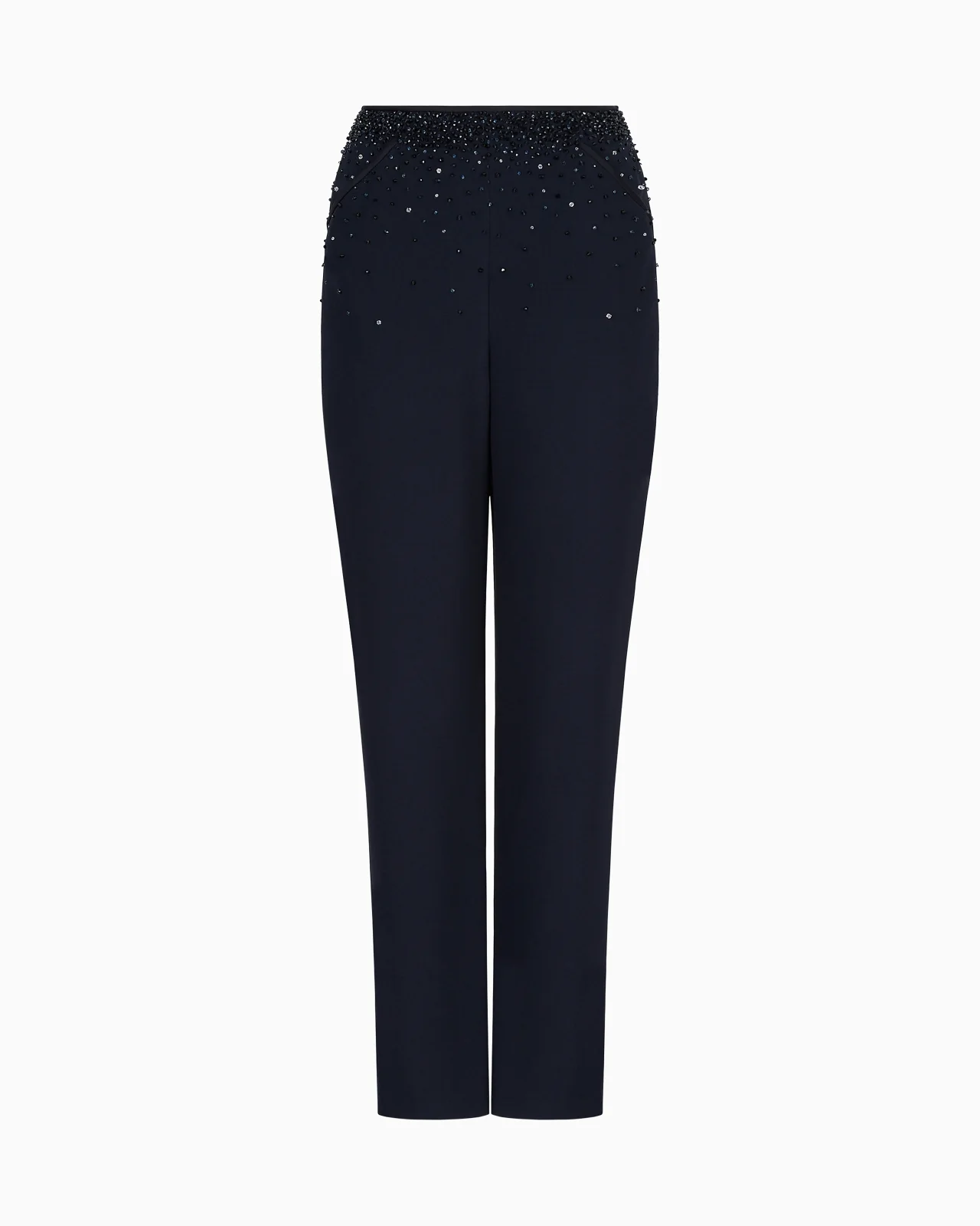 Embroidered cady straight trousers - 1